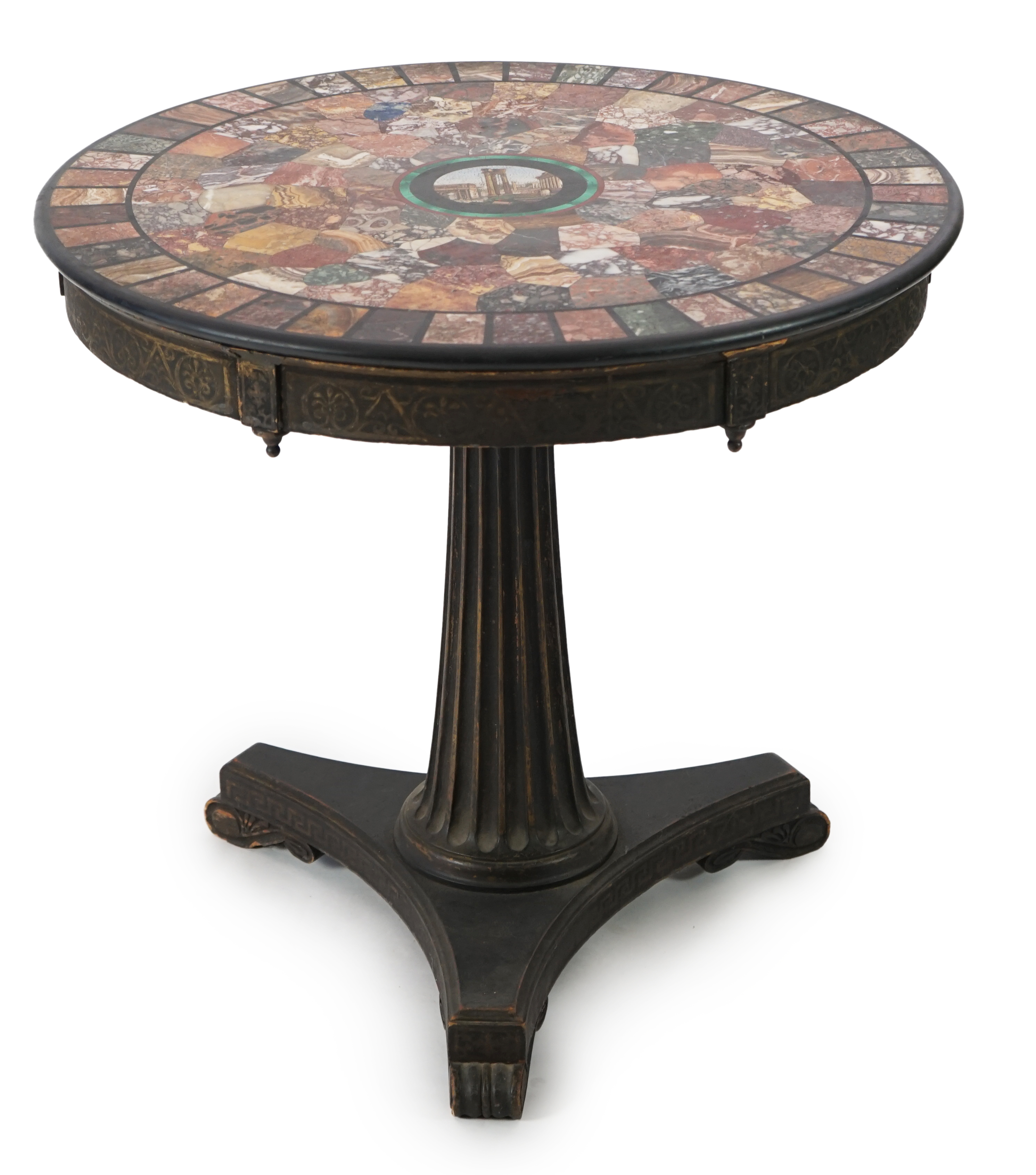 A 19th century Italian micro mosaic and specimen marble topped centre table